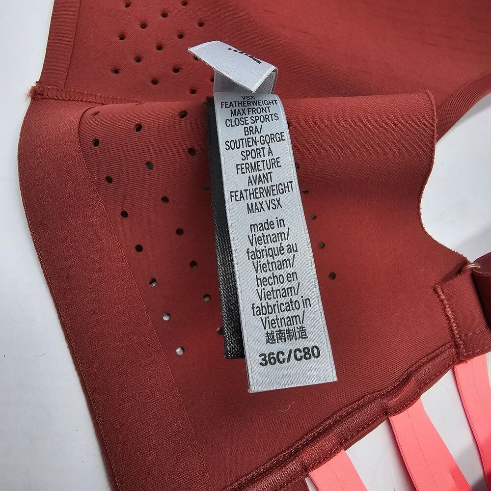 Victorias Secret VSX Featherweight Max Support Sport Bra Womens 36C Front Zip - Picture 5 of 5